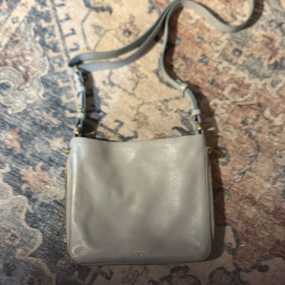 Fossil Light Blue Leather Crossbody Bag